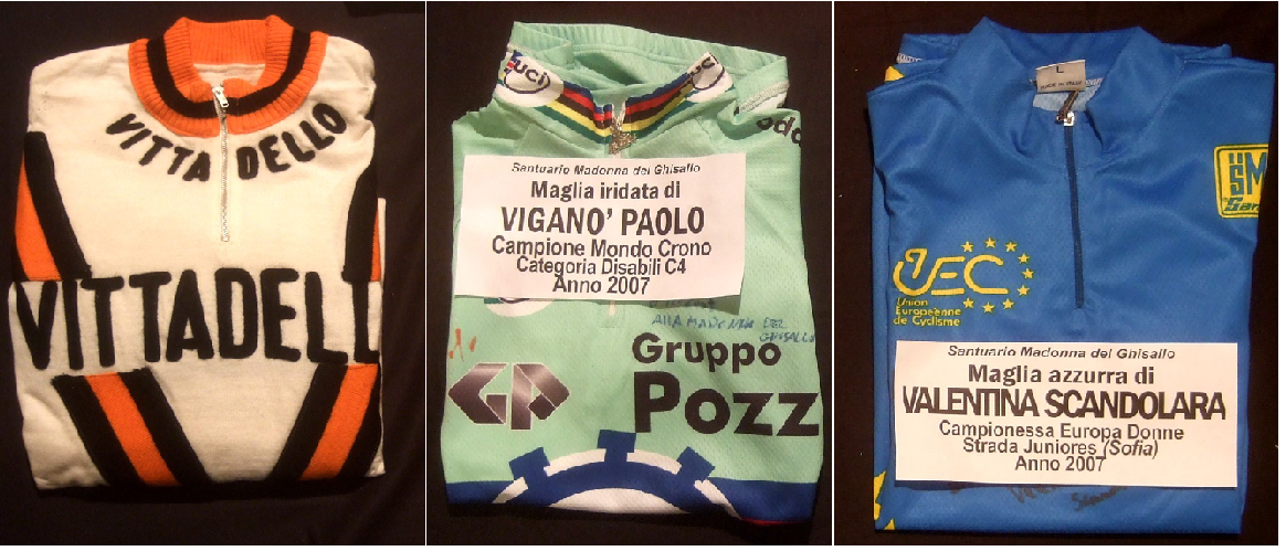 maglie donate al Santuario della Madonna del Ghisallo